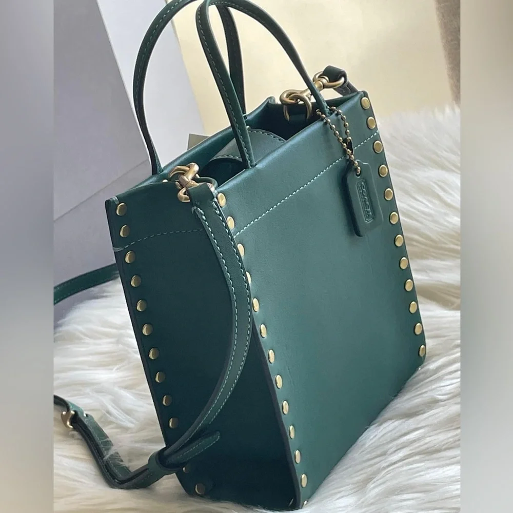 💰SOLD - CC385 - Coach Mini Cashin Tote with Rivets - Picture 3 of 13